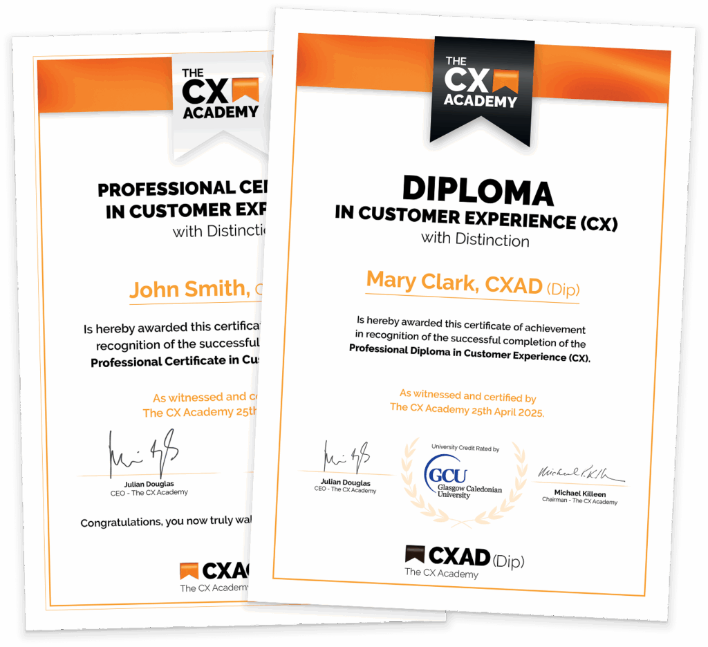CX Academy certificates example