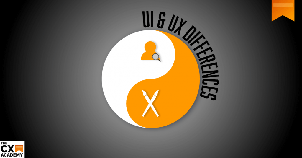 Yin Yang symbol with UX and UI Icons